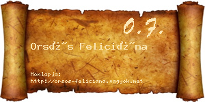 Orsós Feliciána névjegykártya
