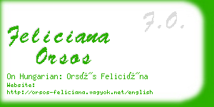 feliciana orsos business card